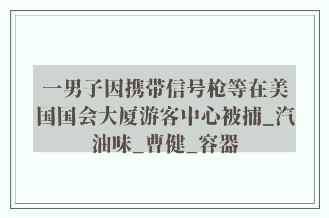 一男子因携带信号枪等在美国国会大厦游客中心被捕_汽油味_曹健_容器