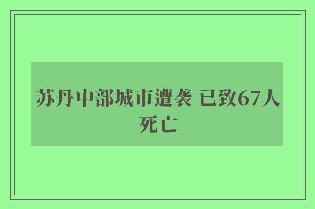 苏丹中部城市遭袭 已致67人死亡